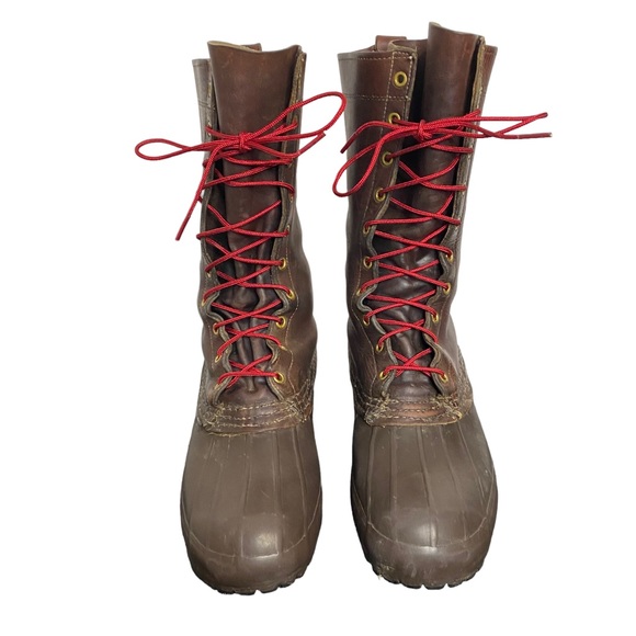 LL Bean Maine Hunting Shoe 12 Inch Mens 9 Womens 10 Pac Boot VTG Leather Tall - Picture 7 of 9